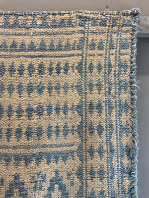 Yazd Zilu antique indigo & white cotton doubleweave (249 x 117cm)