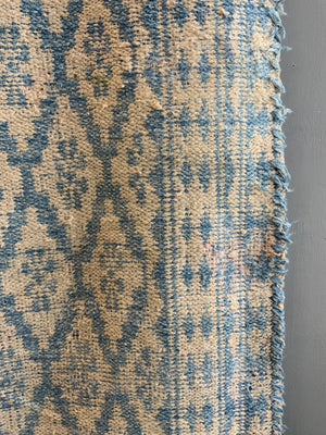 Yazd Zilu antique indigo & white cotton doubleweave (249 x 117cm)