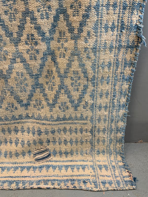 Yazd Zilu antique indigo & white cotton doubleweave (249 x 117cm)