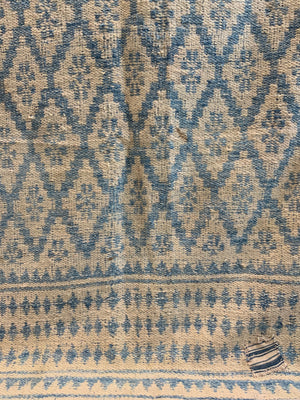 Yazd Zilu antique indigo & white cotton doubleweave (249 x 117cm)