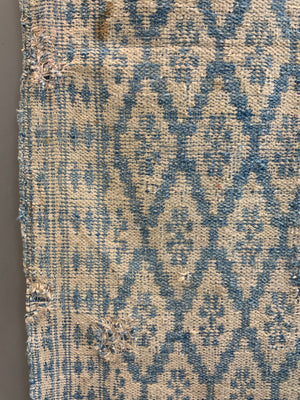 Yazd Zilu antique indigo & white cotton doubleweave (249 x 117cm)