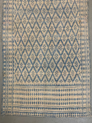 Yazd Zilu antique indigo & white cotton doubleweave (249 x 117cm)