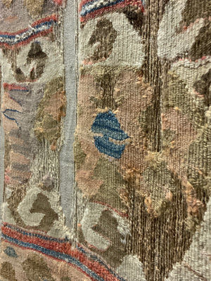 Mounted Anatolian antique kilim companion fragments (~286 x 74cm) [2]