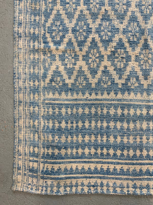 Yazd Zilu antique indigo & white cotton doubleweave (249 x 117cm)
