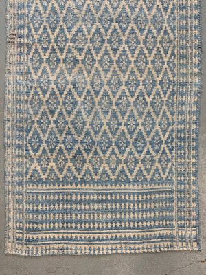 Yazd Zilu antique indigo & white cotton doubleweave (249 x 117cm)