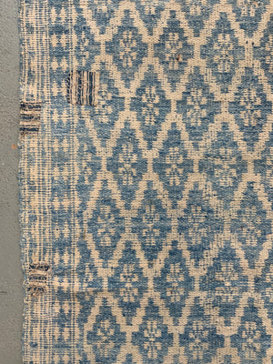 Yazd Zilu antique indigo & white cotton doubleweave (249 x 117cm)