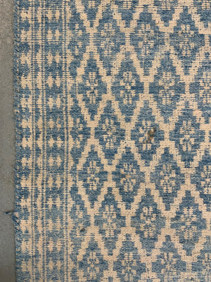 Yazd Zilu antique indigo & white cotton doubleweave (249 x 117cm)