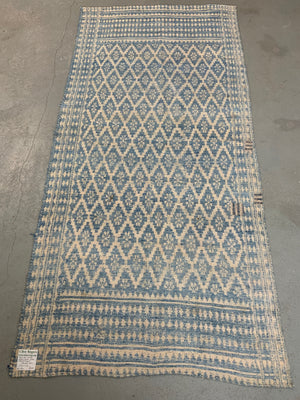 Yazd Zilu antique indigo & white cotton doubleweave (249 x 117cm)