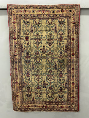 Ravar Kirman all-over design antique rug (210 x 136cm)