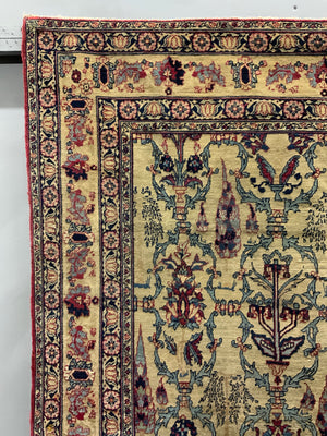 Ravar Kirman all-over design antique rug (210 x 136cm)