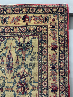 Ravar Kirman all-over design antique rug (210 x 136cm)