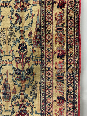 Ravar Kirman all-over design antique rug (210 x 136cm)