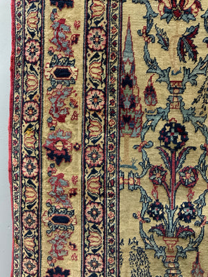 Ravar Kirman all-over design antique rug (210 x 136cm)