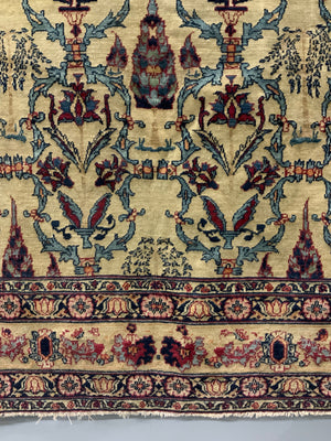 Ravar Kirman all-over design antique rug (210 x 136cm)