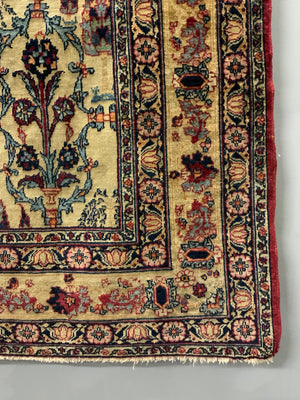 Ravar Kirman all-over design antique rug (210 x 136cm)