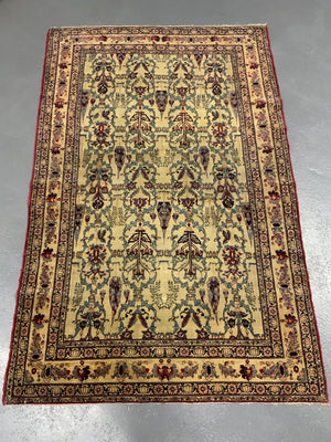 Ravar Kirman all-over design antique rug (210 x 136cm)