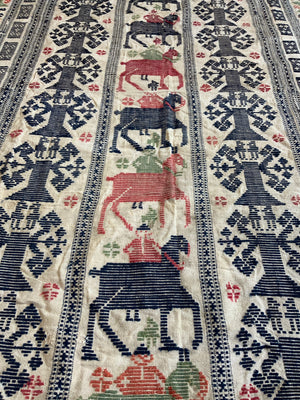 Skåne Dukagång / Drättaduk wool weft-float (148 x 135cm)