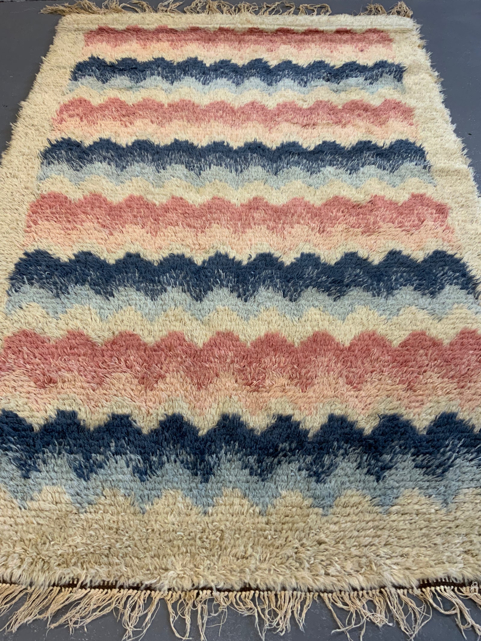 Swedish / Finnish vintage Rya rug (210 x 140cm)