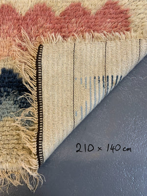 Swedish / Finnish vintage Rya rug (210 x 140cm)
