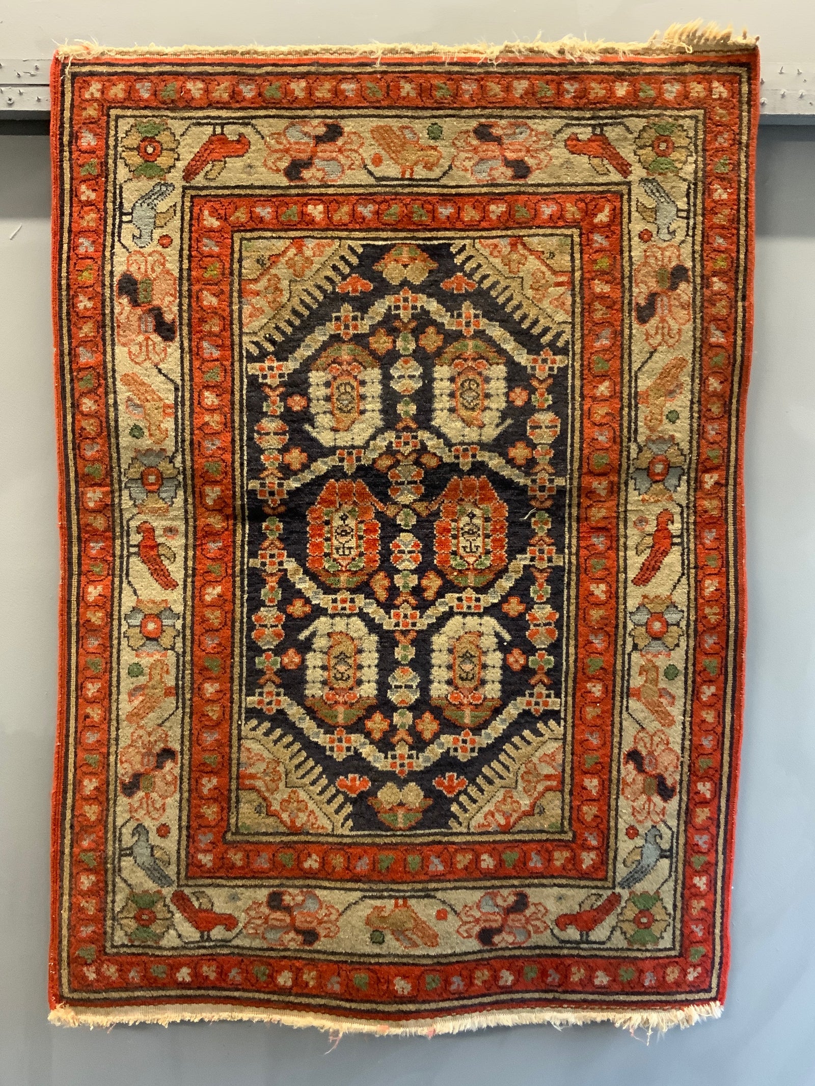 Caucasian Azerbaijan small rug with Baku design (102 x 74cm)