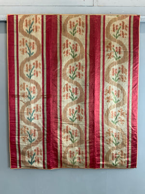 French antique silk satin ikat (162 x 138cm)