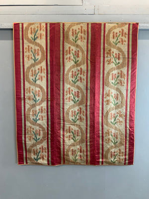 French antique silk satin ikat (162 x 138cm)