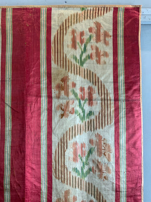 French antique silk satin ikat (162 x 138cm)