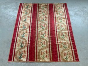 French antique silk satin ikat (162 x 138cm)