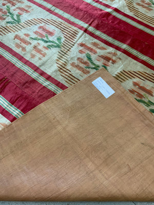 French antique silk satin ikat (162 x 138cm)
