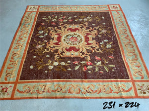 French Aubusson tapestry carpet (231 x 224cm)