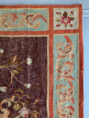 French Aubusson tapestry carpet (231 x 224cm)