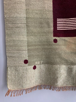 Bauhaus type tapestry rug signed HBT (181 x 118cm)