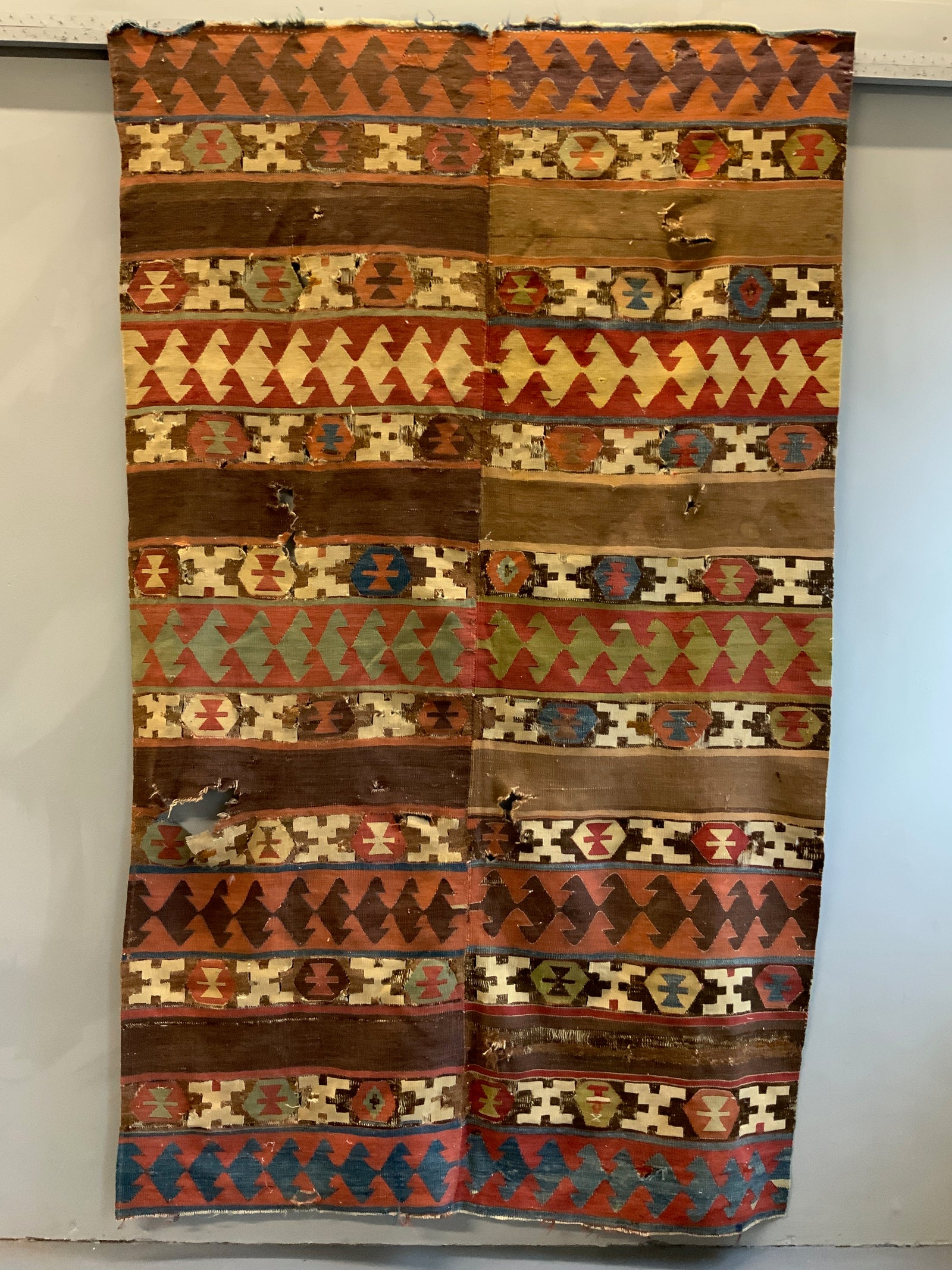 Turkish Aydin antique kilim fragment(s) (226 x 137cm)