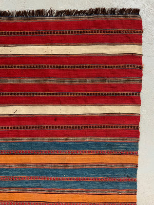 Mazandaran striped fine flatweave (280 x 148cm)