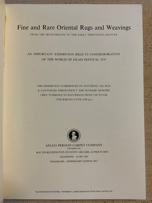 Fine and Rare Oriental Rugs and Weavings.