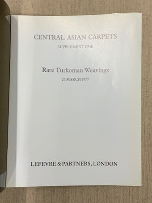 Lefevre & Partners. : Central Asian Carpets, Supplement One