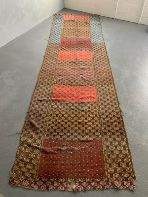 Anataloian Kurdish antique long carpet  *AF (416 x 120cm)
