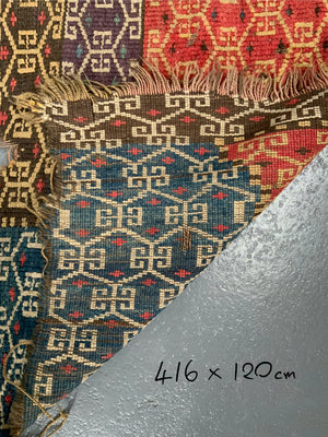 Anataloian Kurdish antique long carpet  *AF (416 x 120cm)
