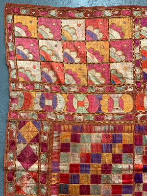 Punjab Phulkari shawl in brilliant colours (255 x 146cm)