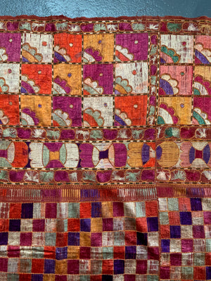 Punjab Phulkari shawl in brilliant colours (255 x 146cm)