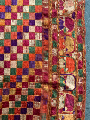 Punjab Phulkari shawl in brilliant colours (255 x 146cm)