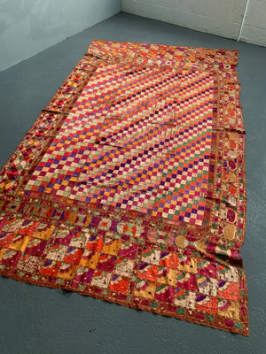 Punjab Phulkari shawl in brilliant colours (255 x 146cm)