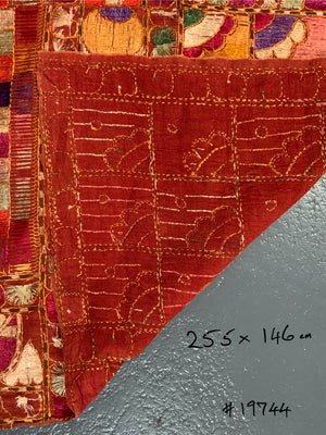 Punjab Phulkari shawl in brilliant colours (255 x 146cm)