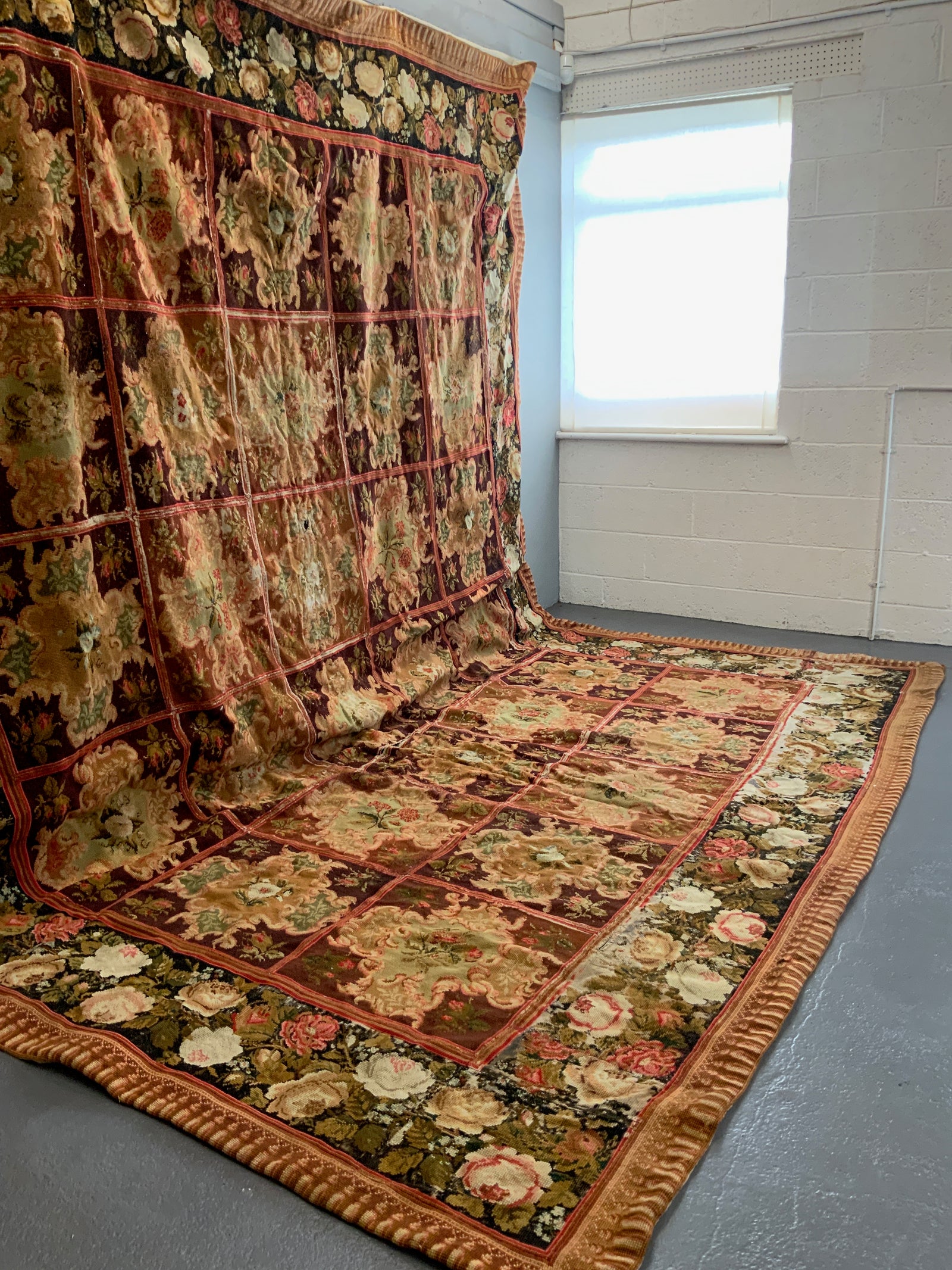 Victorian antique needlework carpet (400 x 330cm) *AF