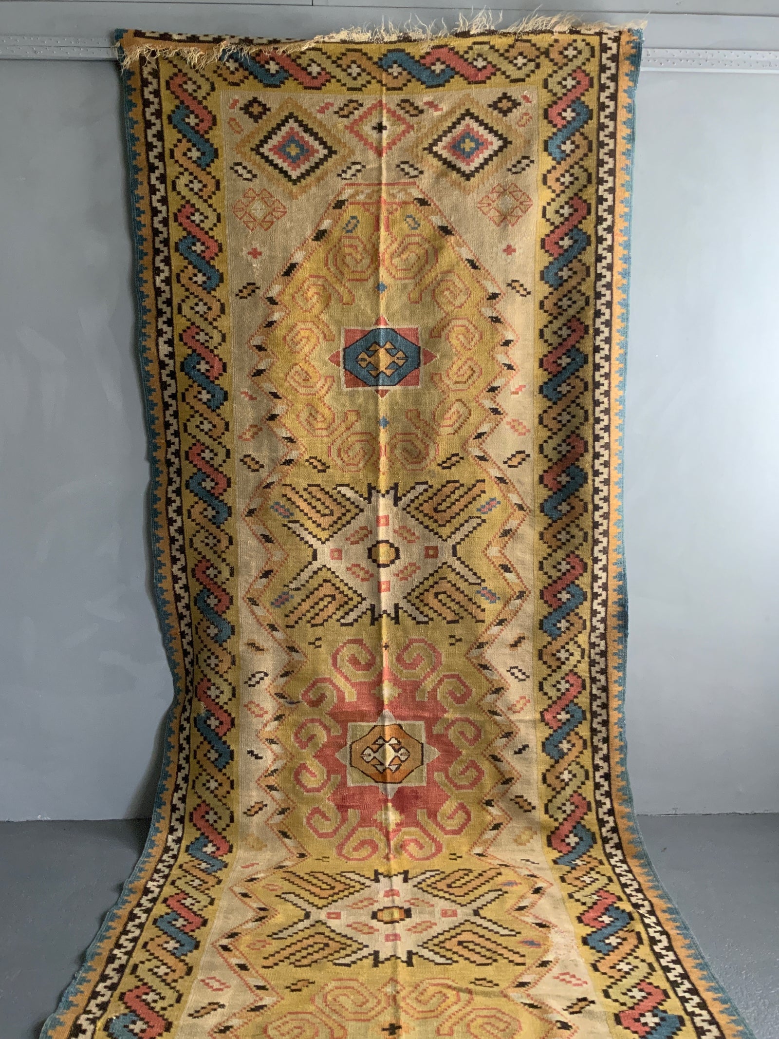 Ukrainian antique tapestry kilim (435 x 151cm)