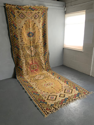 Ukrainian antique tapestry kilim (435 x 151cm)