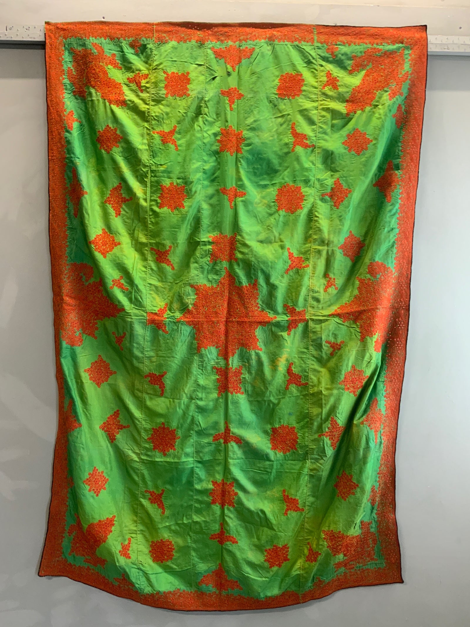 Rajasthan or Gujarat antique embroidery on silk (189 x 128cm)