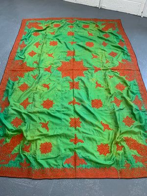 Rajasthan or Gujarat antique embroidery on silk (189 x 128cm)