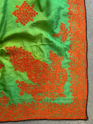 Rajasthan or Gujarat antique embroidery on silk (189 x 128cm)