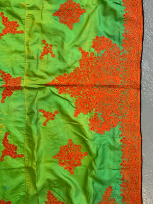 Rajasthan or Gujarat antique embroidery on silk (189 x 128cm)